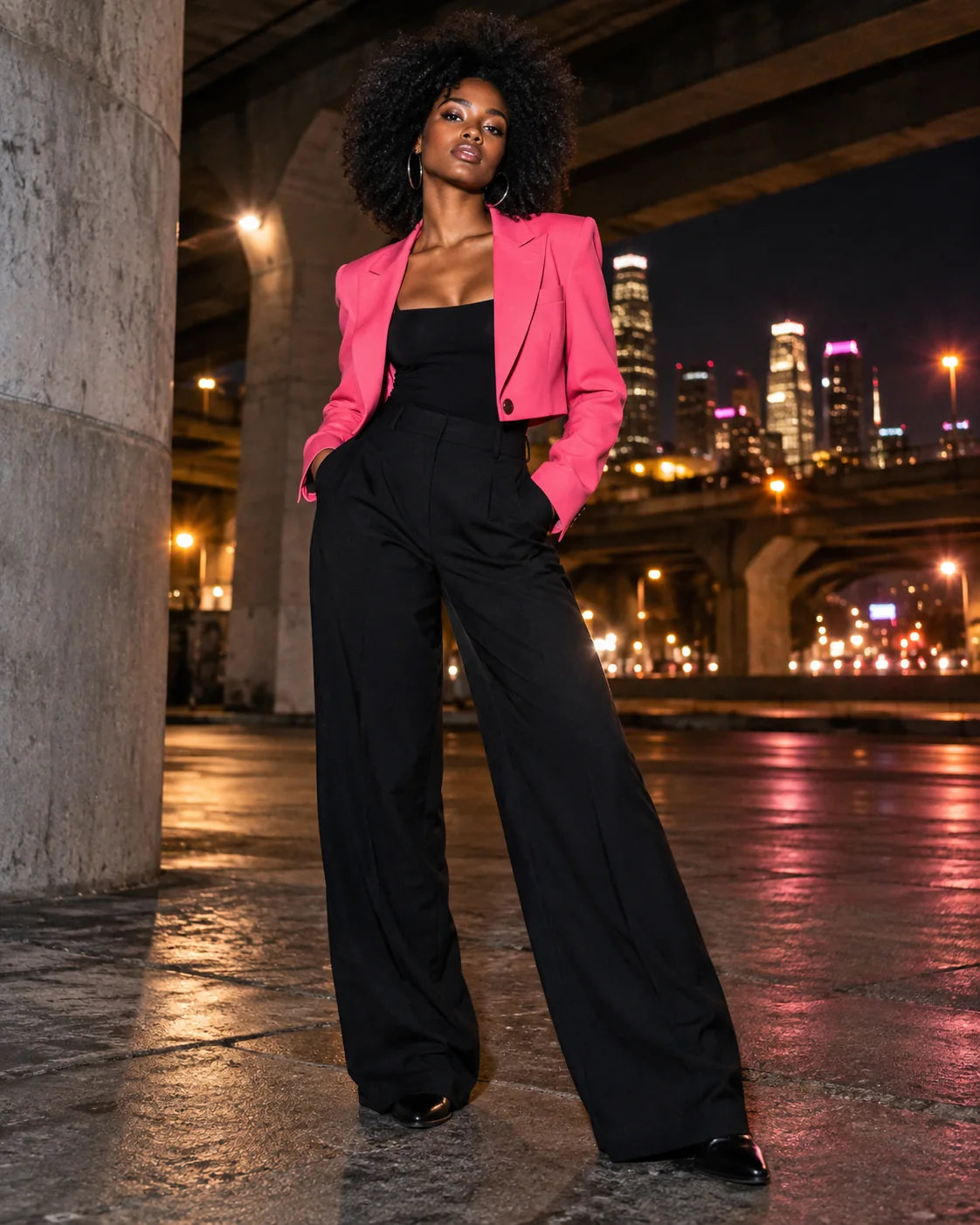 Urban Palooza After Hours pink jacket editorial campaign